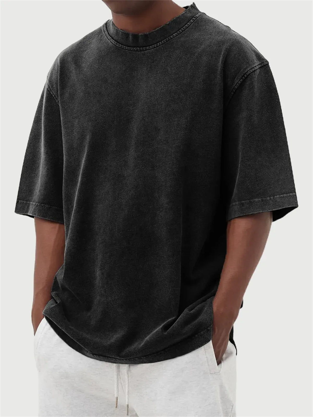 Men's Washed Color Distressed Pullover T-Shirt - product image 5