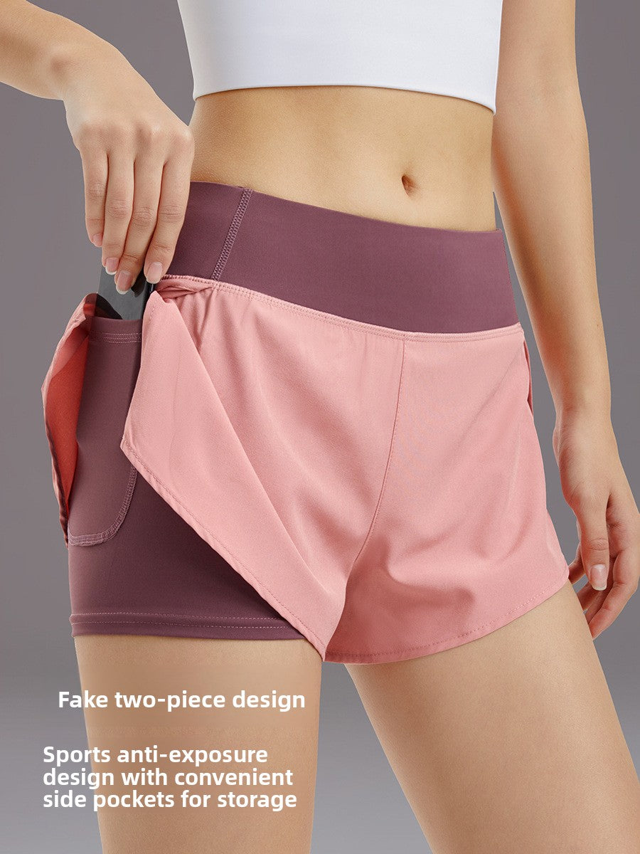 Womens Quick-Dry Yoga Running Shorts