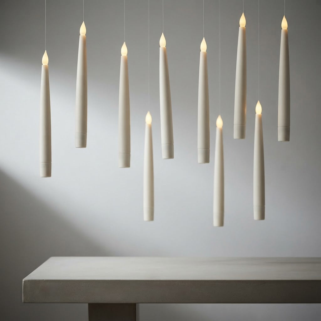 Halloween Remote Controlled LED Floating Flickering Taper Candles for Parties