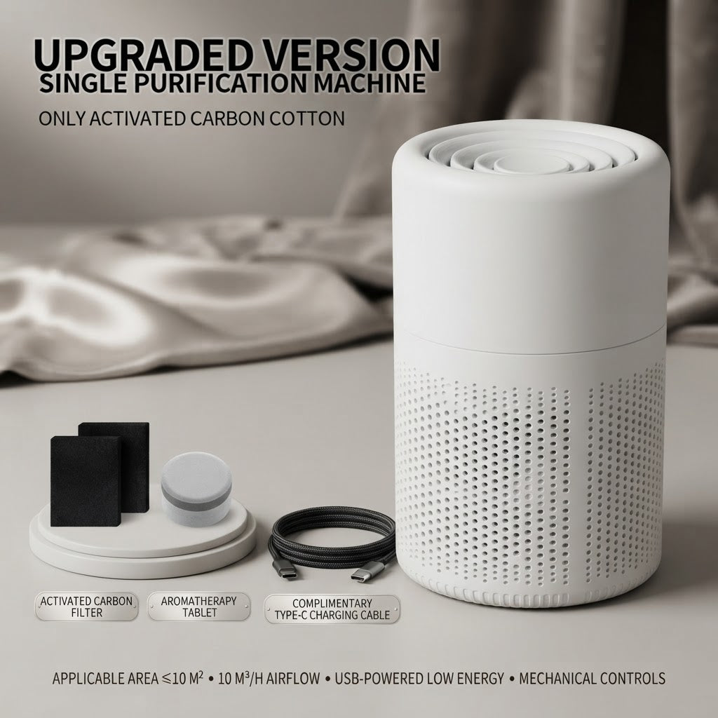 Compact USB HEPA Air Purifier for Desktops and Small Rooms
