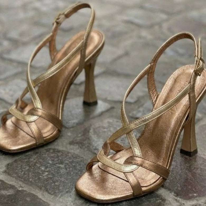 Roman Low Heel Woven Sandals