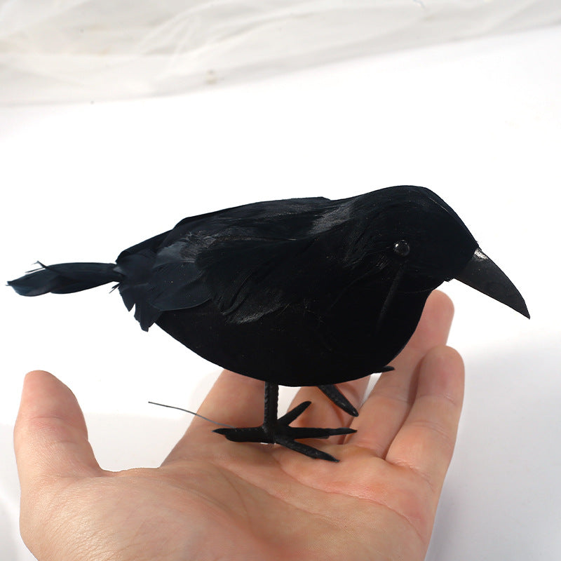 3 Piece Black Crow Feather Halloween Decoration