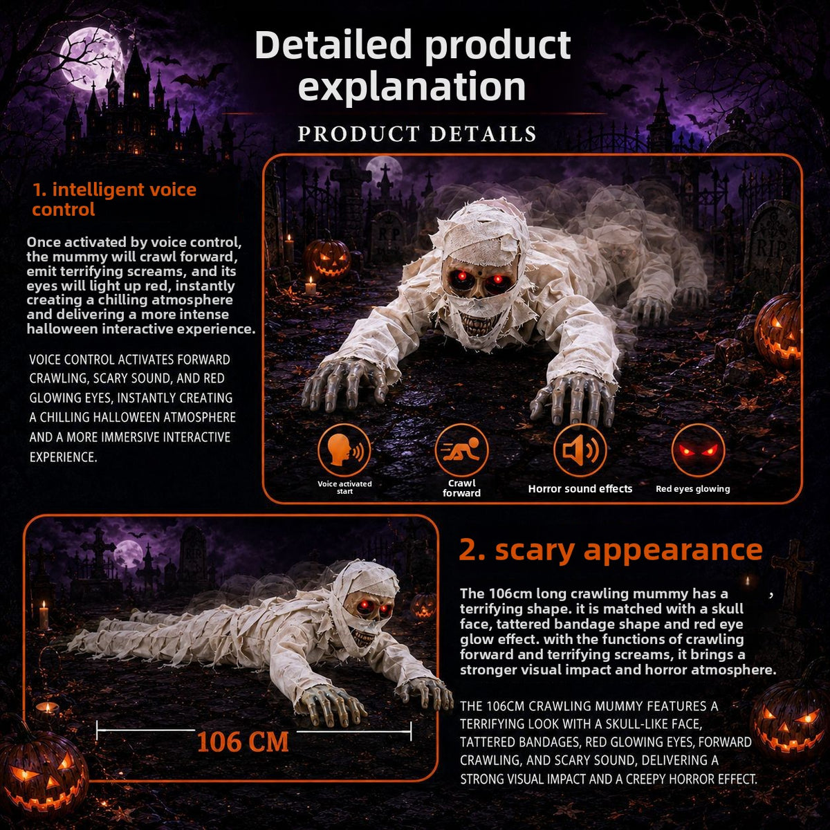 Electric Crawling Ghost Halloween Decoration