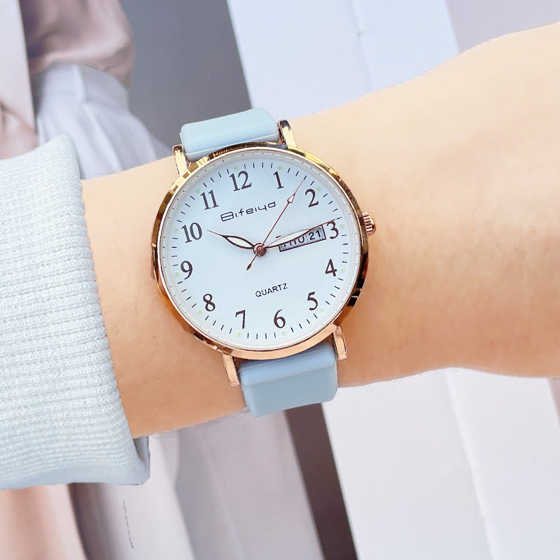 Bifeiya Women's Minimalist Quartz Watch with Silicone Strap