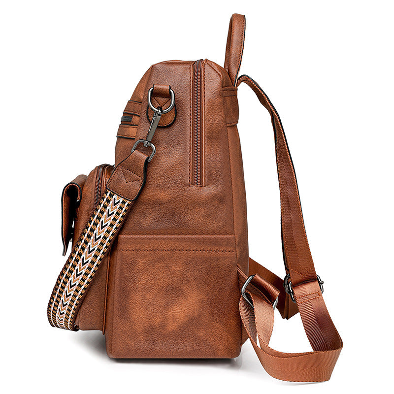 Wome Vintage Backpack Tassel Dual-Color