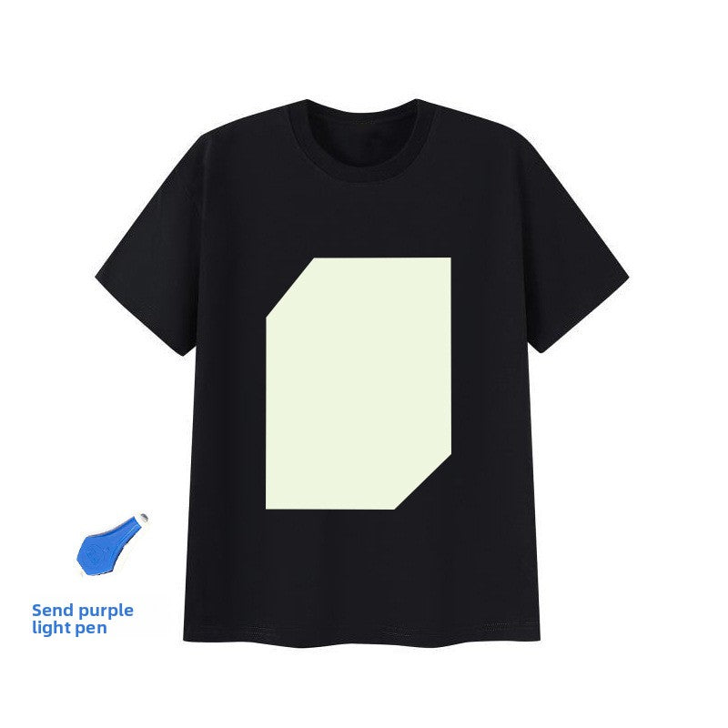 Glow in the Dark Cotton T-Shirt with UV Pen