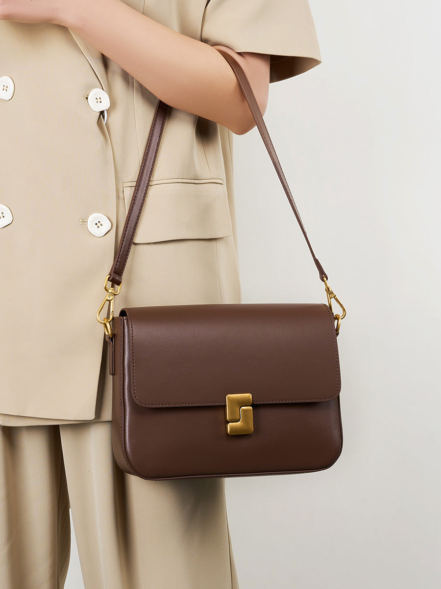 Genuine Leather Square Shoulder Bag