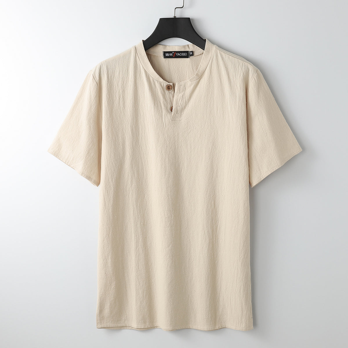 Plus Size Cotton Linen Short Sleeve T-Shirt