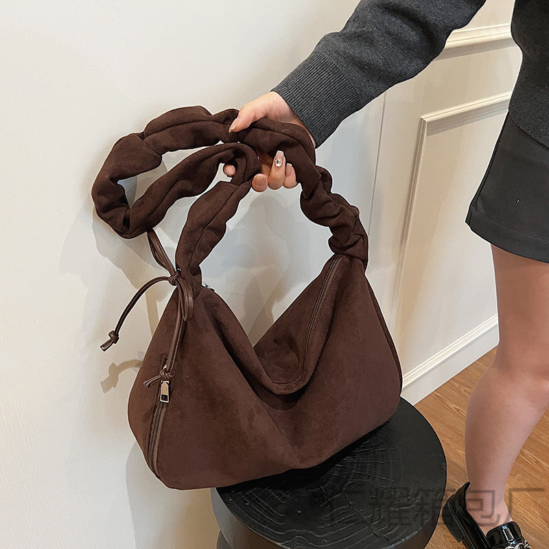 Adjustable Strap Pleated Crossbody Bag