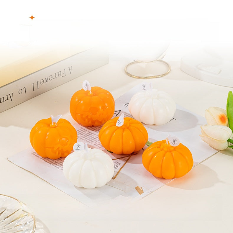 Rose Scented Pumpkin Candle Horror Faces