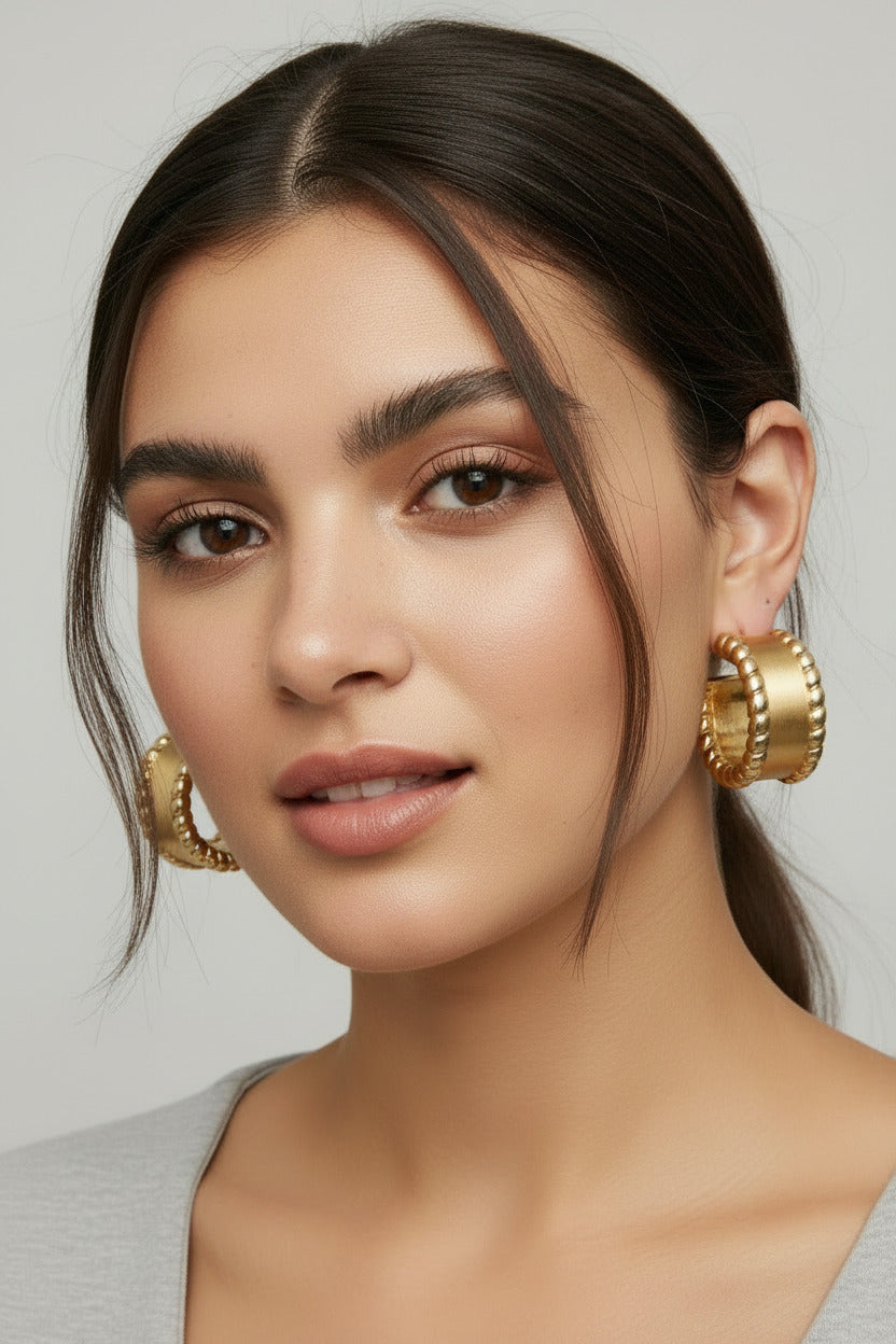 Copper Brushed Gold Plated Earrings