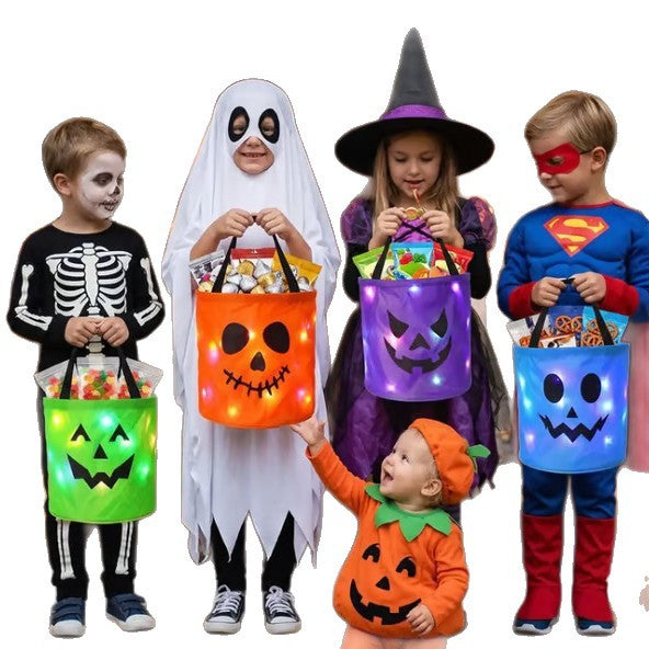 4 Piece Reusable Halloween LED Candy Bucket