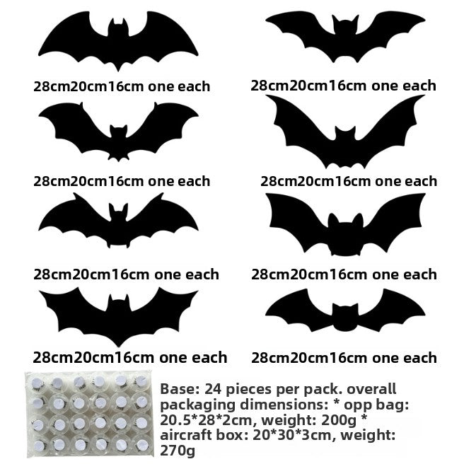 3D Halloween Glow Bat Spider LED Wall Decoration