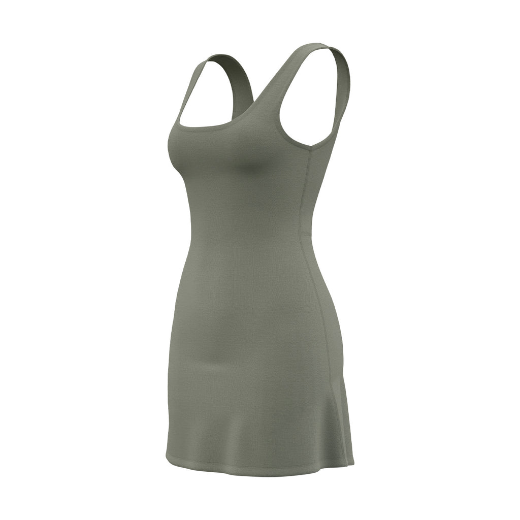 Women's One-piece Sports Tennis Skirt with Chest Pad