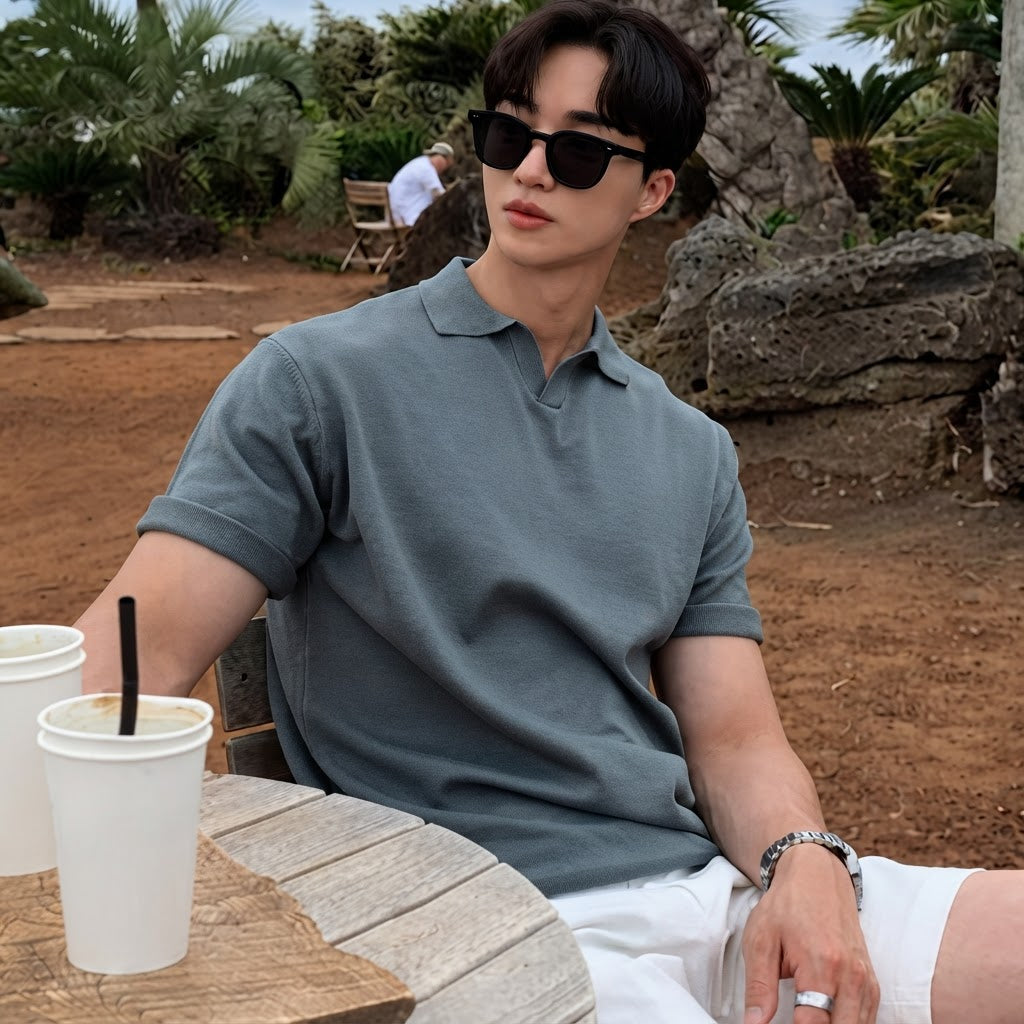 Men's Korean-Style Slim-Fit Short-Sleeve Polo Shirt - product image 3