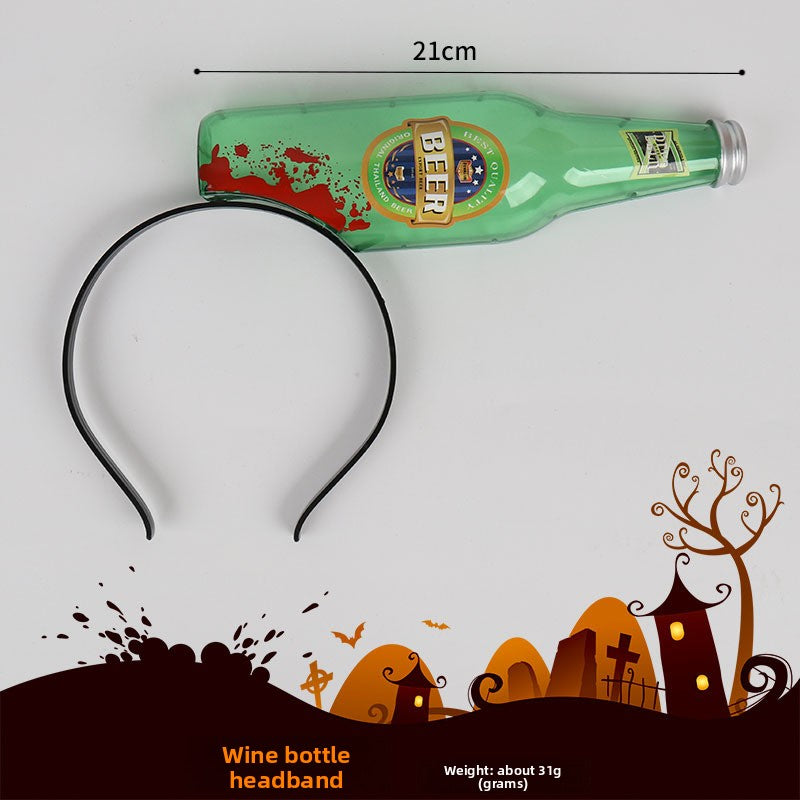 Head-piercing wine bottle