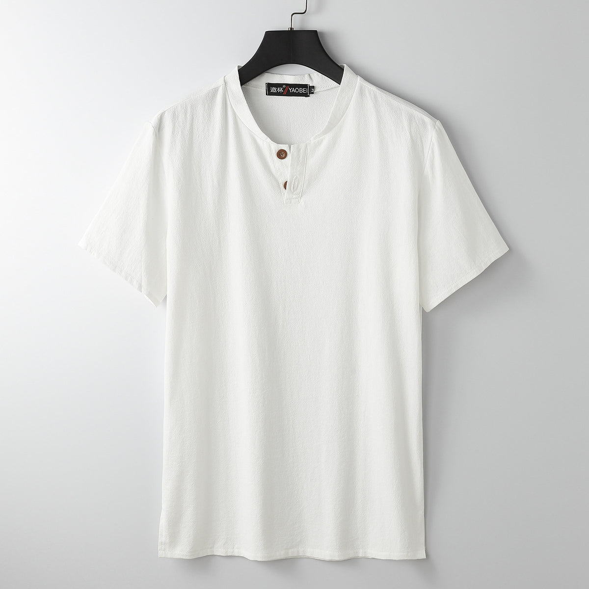 Plus Size Cotton Linen Short Sleeve T-Shirt