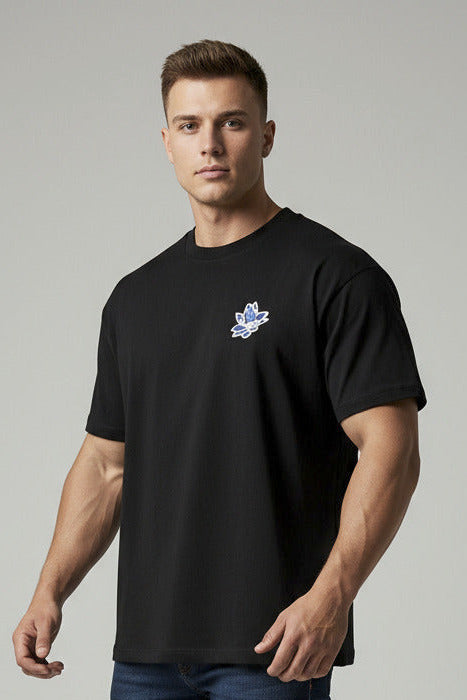 Premium Heavyweight Cotton Phoenix Embroidery T-Shirt - Loose Fit