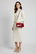 Glossy PU Leather Crossbody Bag with Metal Lock