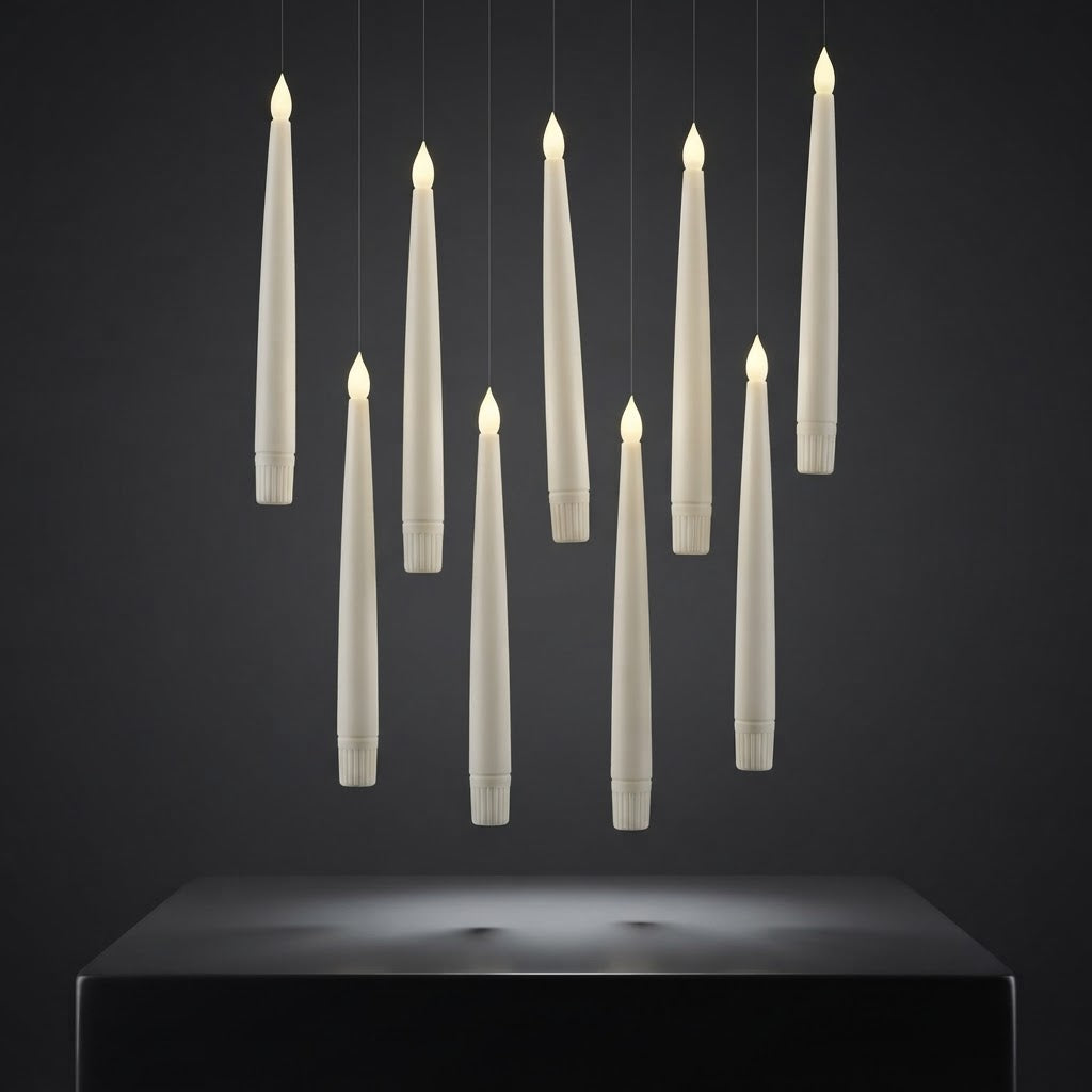 Halloween Remote Controlled LED Floating Flickering Taper Candles for Parties