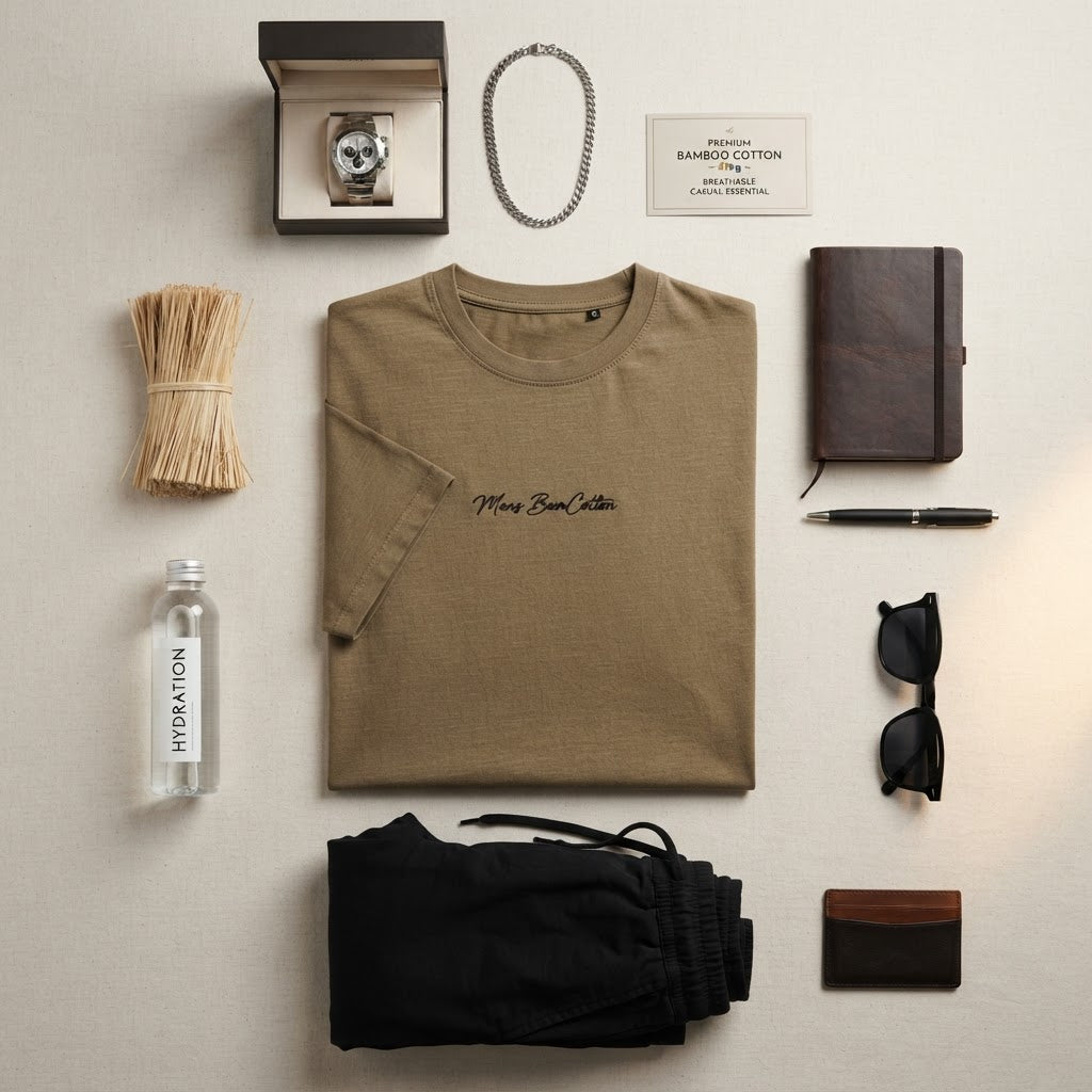 Men's Premium Bamboo Cotton Relaxed Fit Embroidered T-Shirt - product image 5