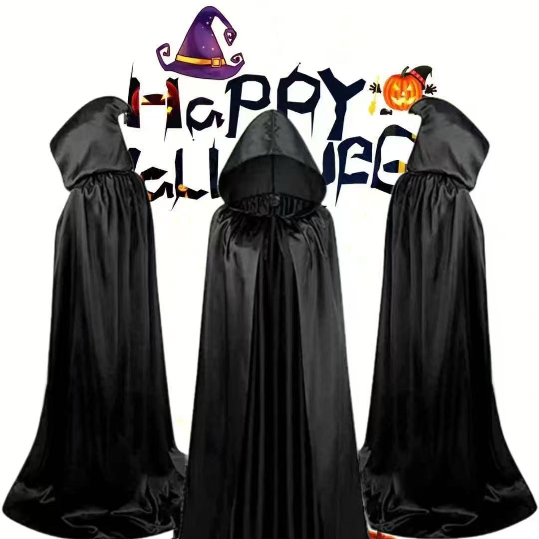 Role-Playing Grim Reaper Cape with Hood Halloween Adult