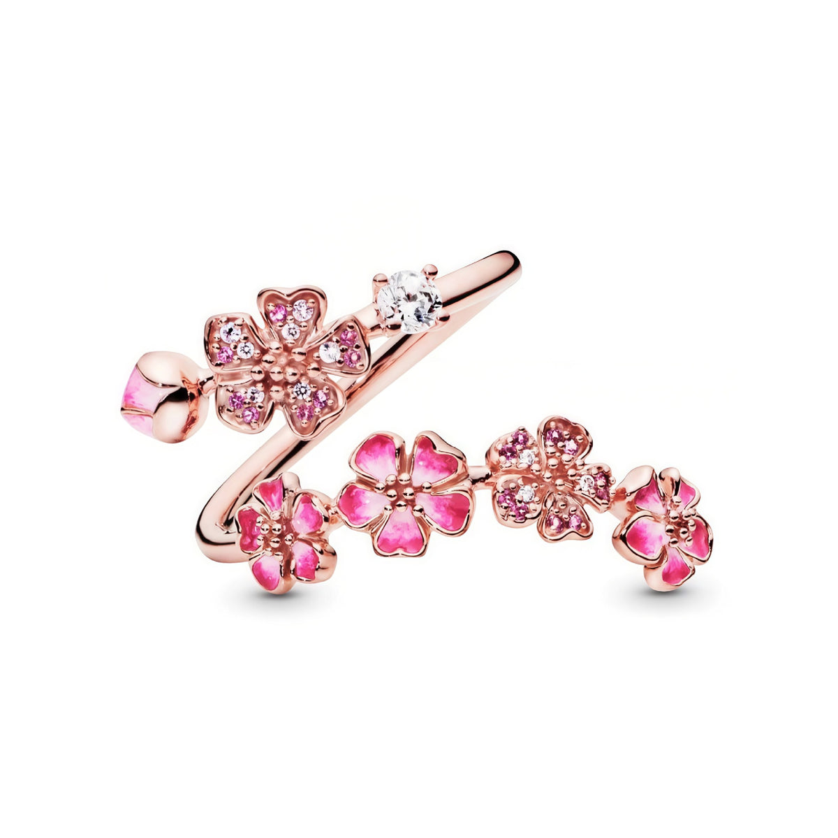Luxury-Style Peach Blossom Opened Adjustable Ring