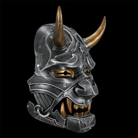 Ancient silver neon warrior mask