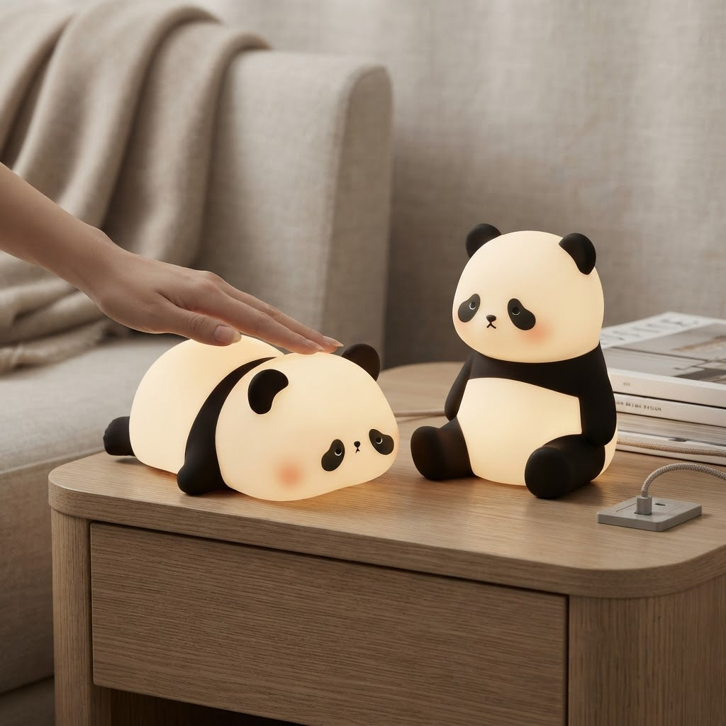 Adorable Panda Night Light - Soft Touch Nursery Lamp