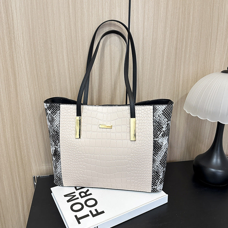 Vellora Croc Patchwork Tote Bag