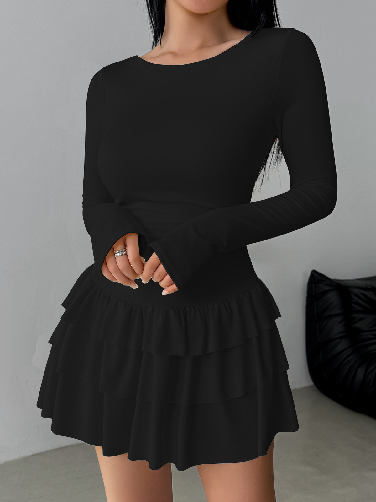 Sienna Sculpt Long-Sleeve Pleated Dress