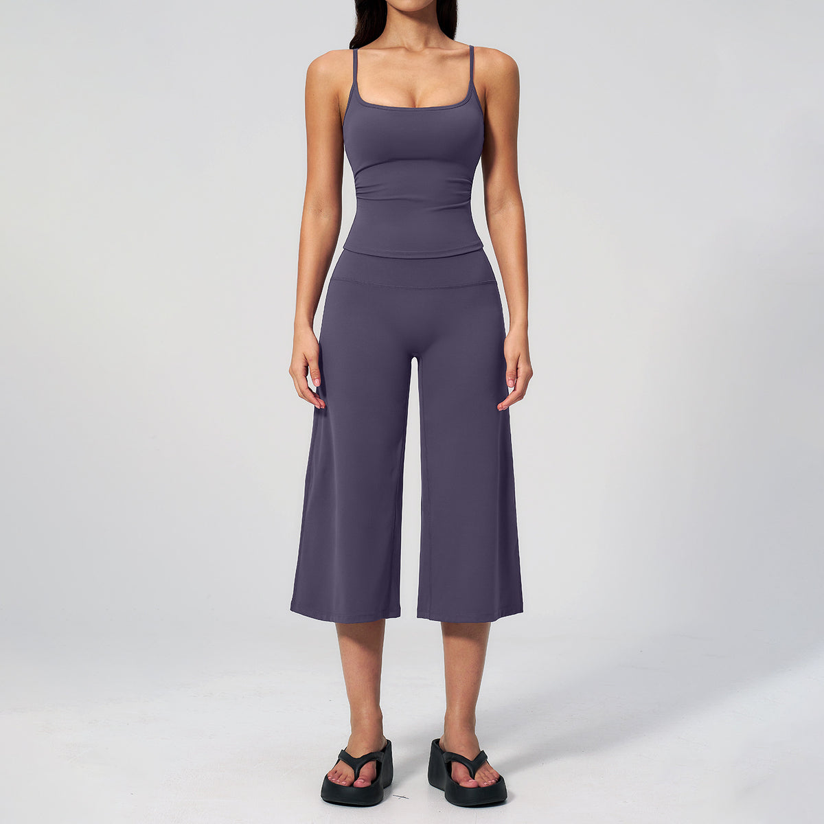 Yoga Vest with Suspenders and High-Waisted Shorts Set