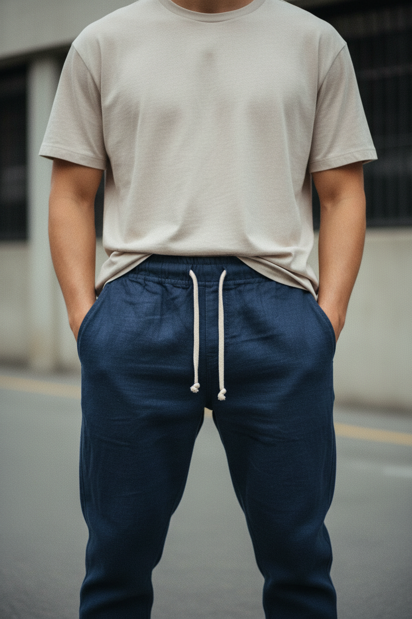 Men's Breathable Cotton and Linen Sports Pants - product image 2