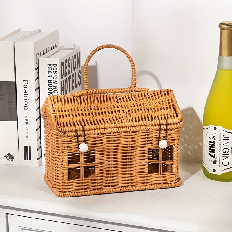 Wicker Vintage Handheld Basket House