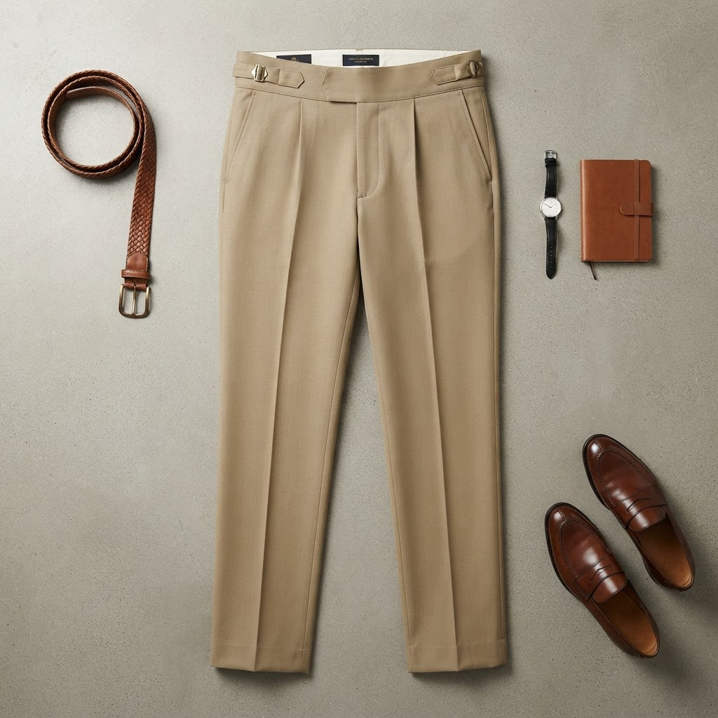 Men's High-Waisted Straight-Leg Trousers with Paris Buckle - product image 10