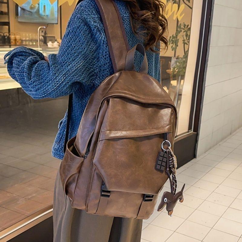 Leather Backpack with charm