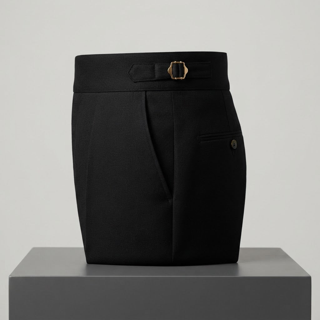 Men's High-Waisted Straight-Leg Trousers with Paris Buckle - product image 1
