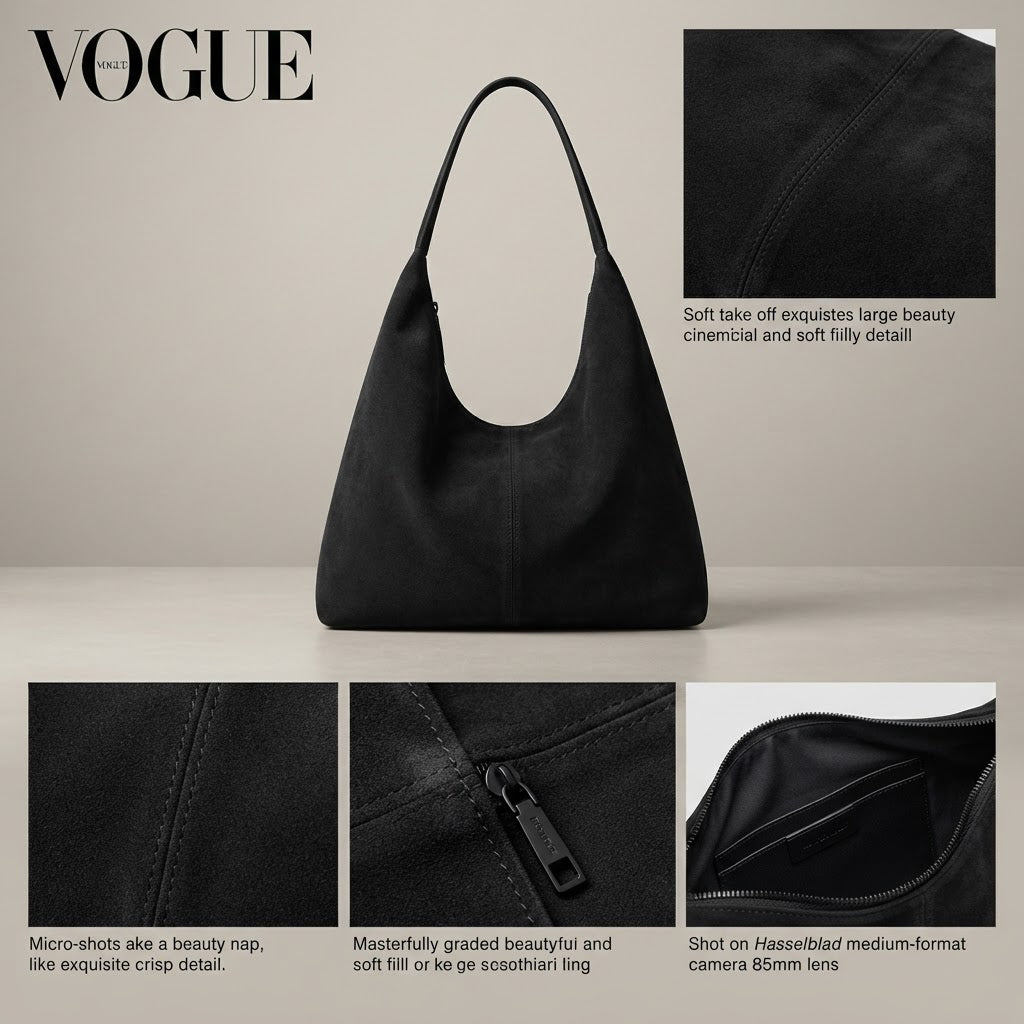 Minimalist Premium Suede Horizontal Shoulder Tote Bag