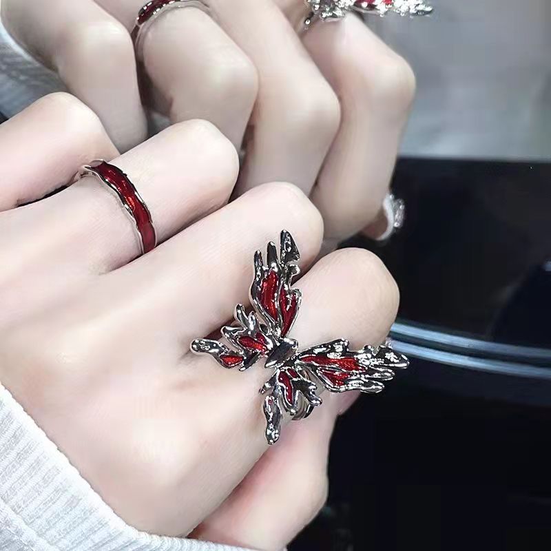 Adjustable Butterfly Design Metal Ring