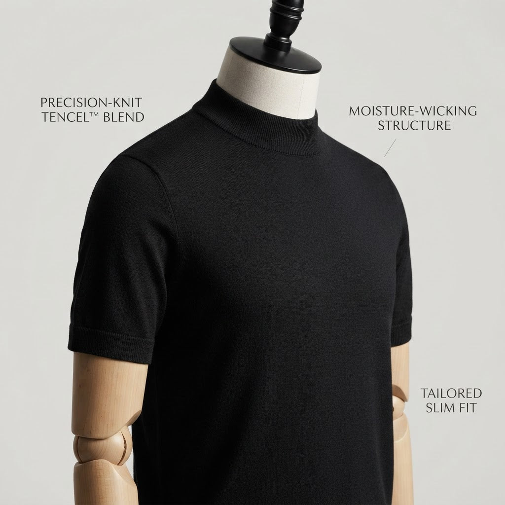 Men's Eco-Friendly Slim Fit Mock Neck T-Shirt - product image 3
