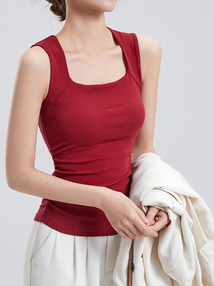Womens Slim-Fit Square Neck Vest Top