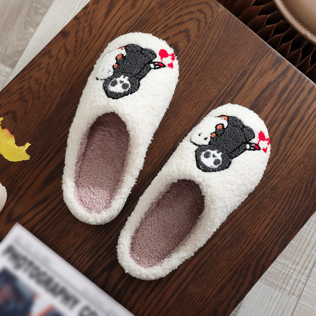 3-Blood BlackPlush Slippers Funny Design