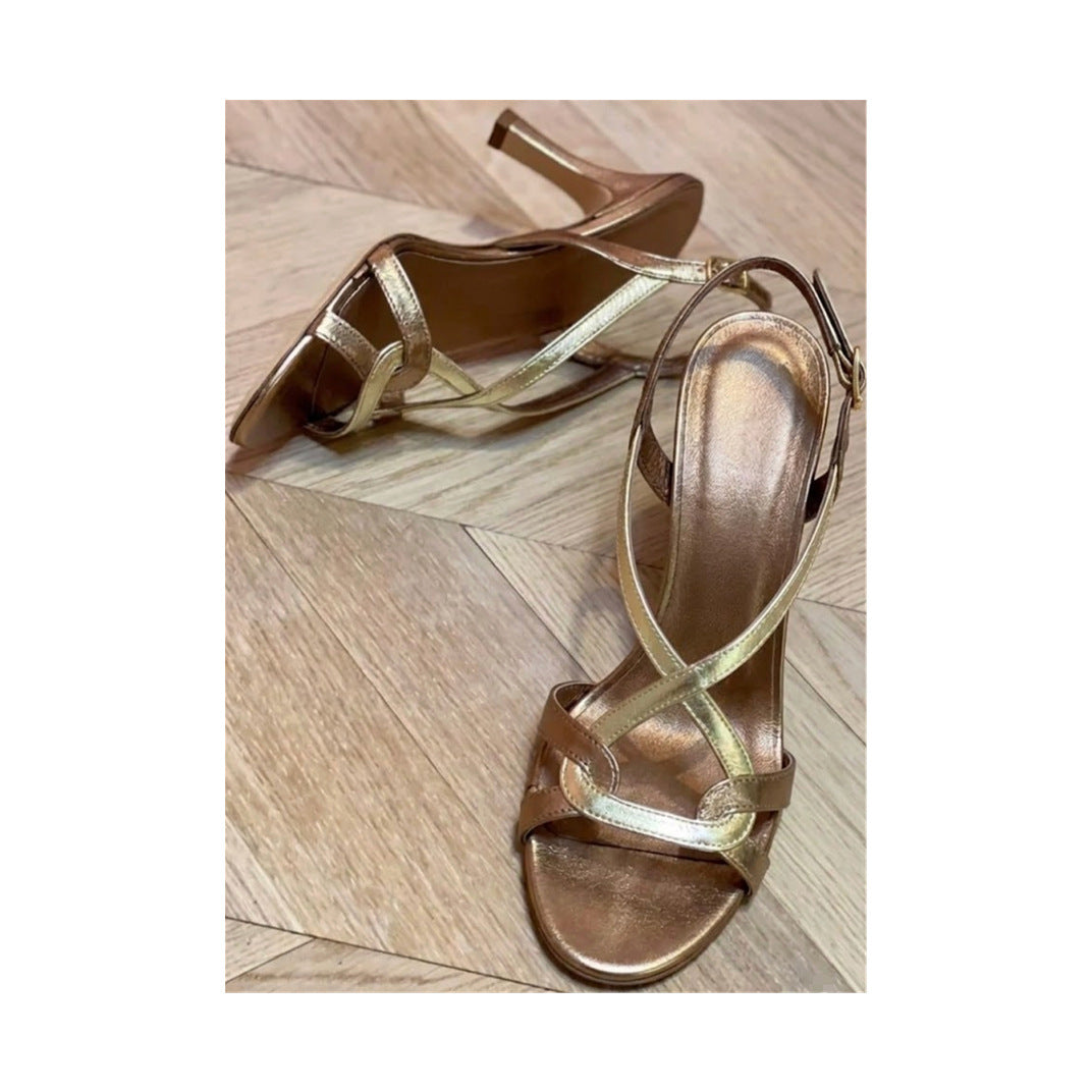 Roman Low Heel Woven Sandals