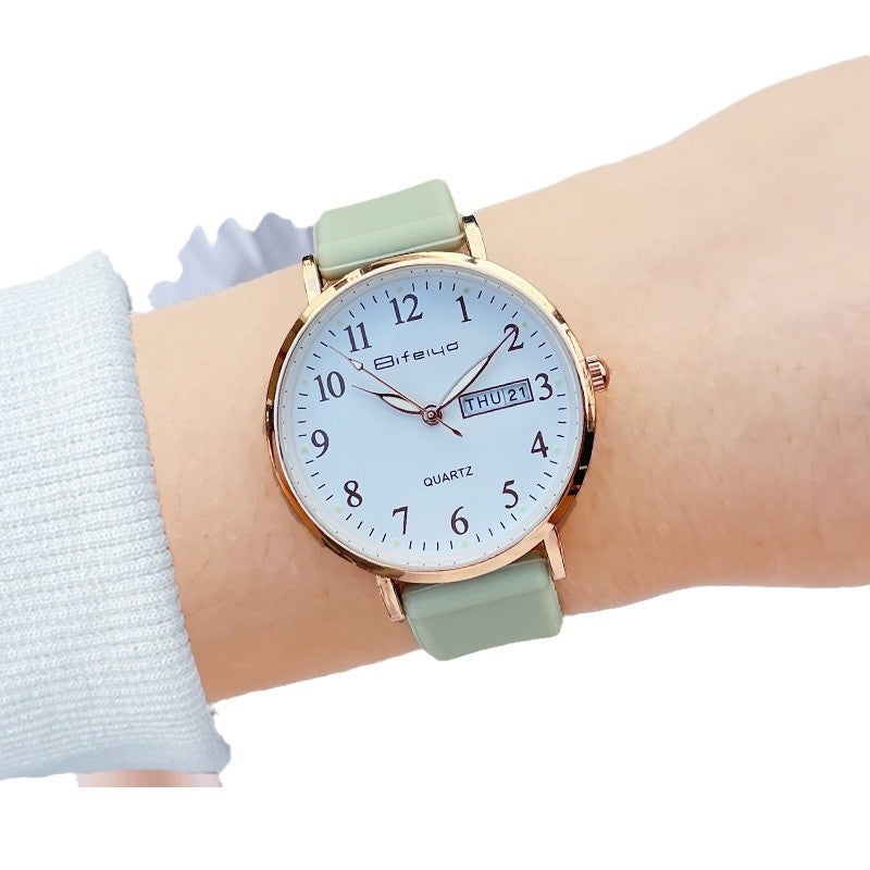 Bifeiya Women's Minimalist Quartz Watch with Silicone Strap