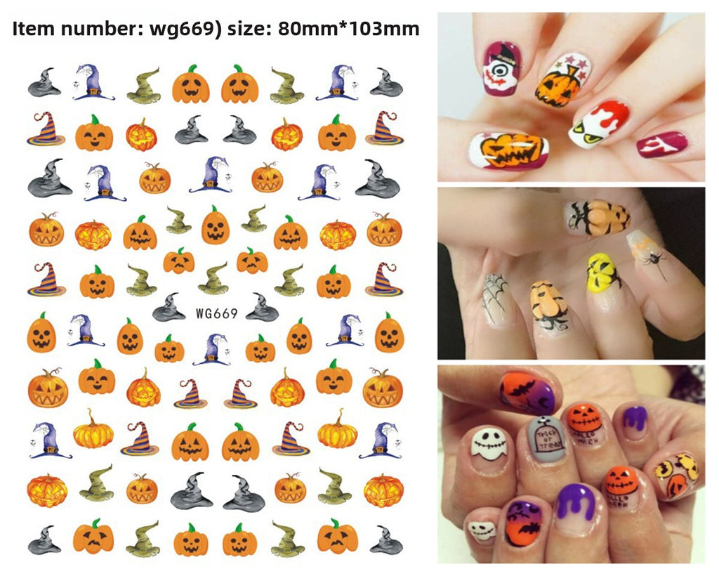 Assorted Halloween nail stickers Pack of 4 