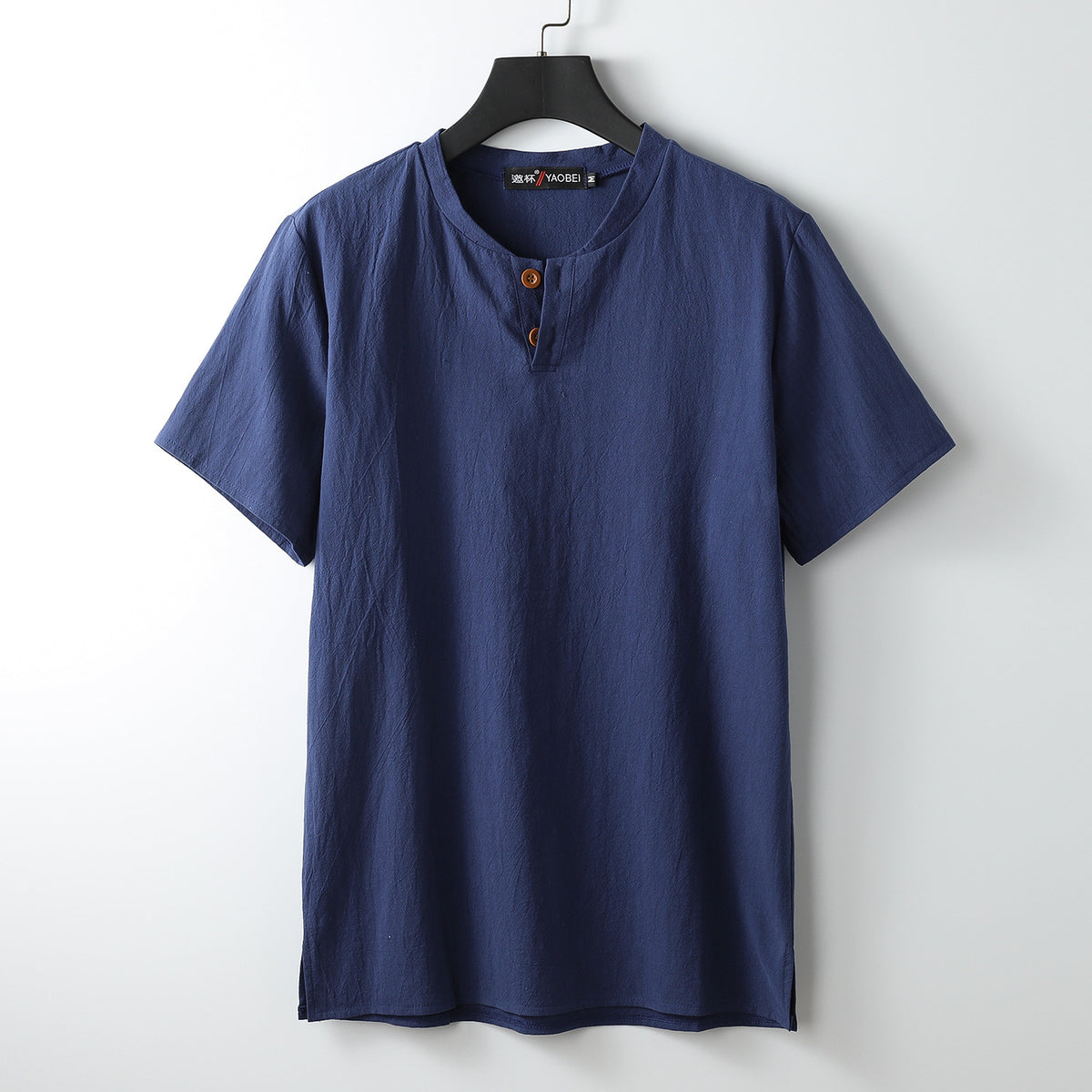 Plus Size Cotton Linen Short Sleeve T-Shirt