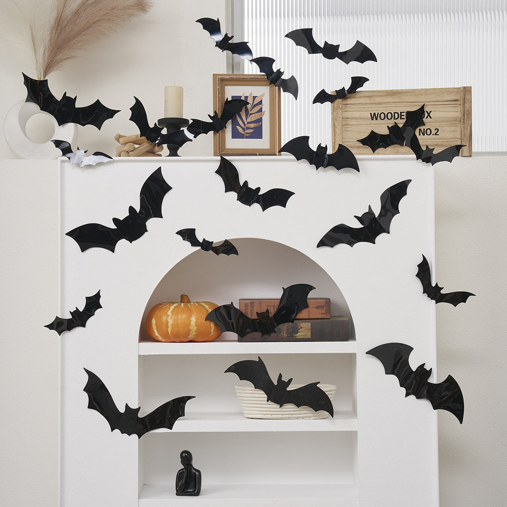 3D Halloween Glow Bat Spider LED Wall Decoration