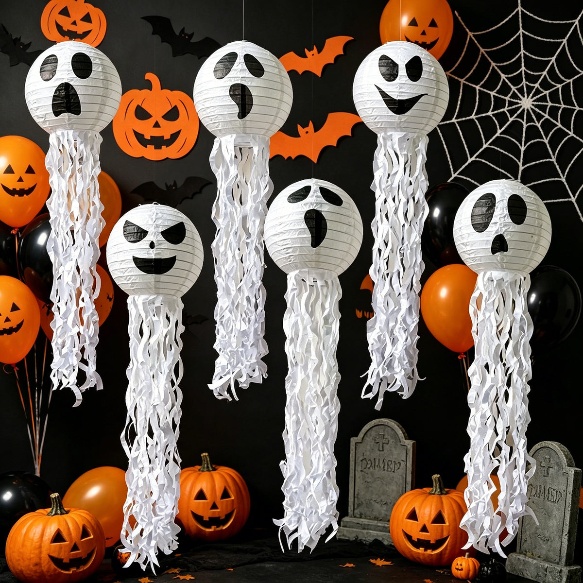 Paper Lantern Set Jellyfish Pumpkin 
