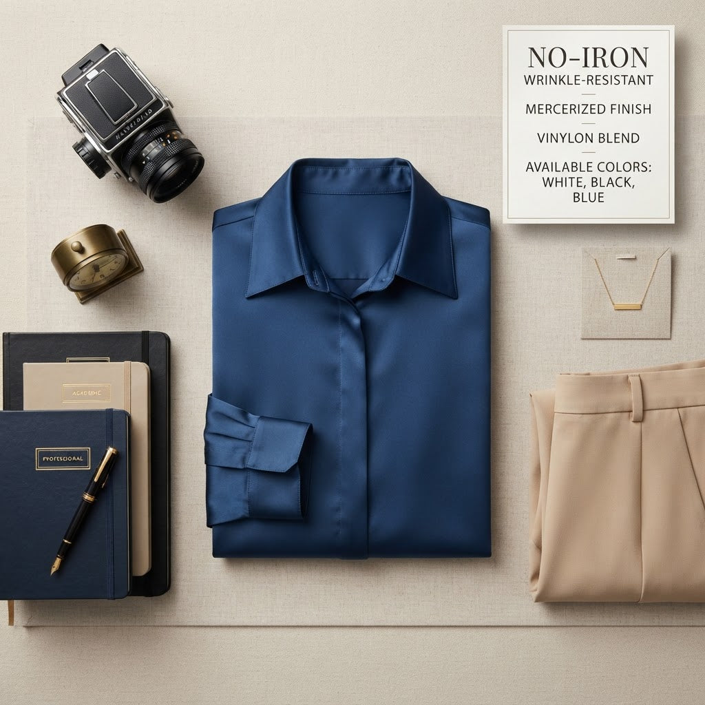 Women's No-Iron Wrinkle-Resistant Professional Formal Shirt