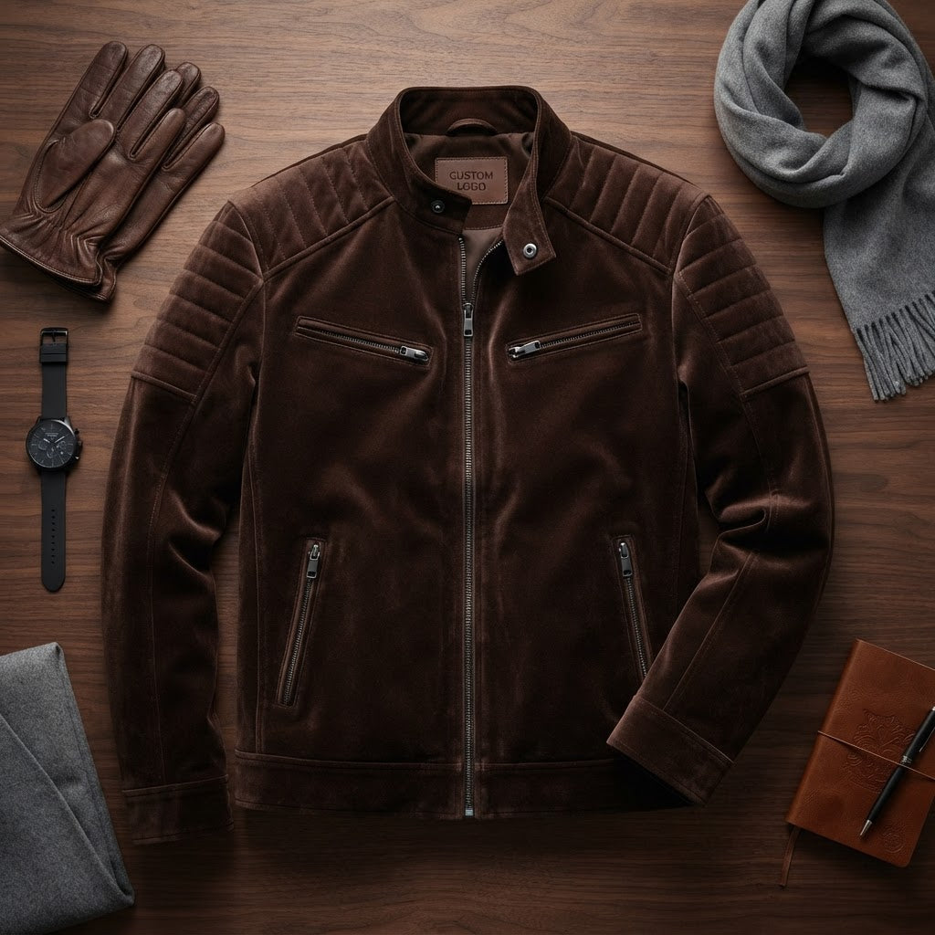 Men's Stand Collar Synthetic Leather Moto Jacket - product image 1